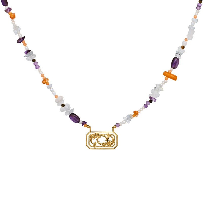 Zodiac Water Pisces Halskjede (Gull)