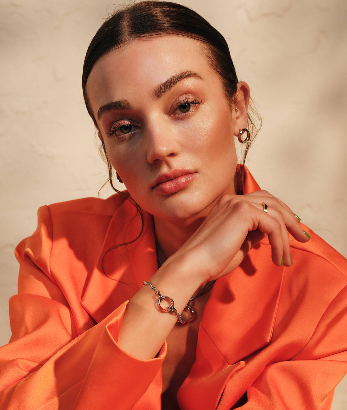 CAROLIN Øredobber Svart/Stål