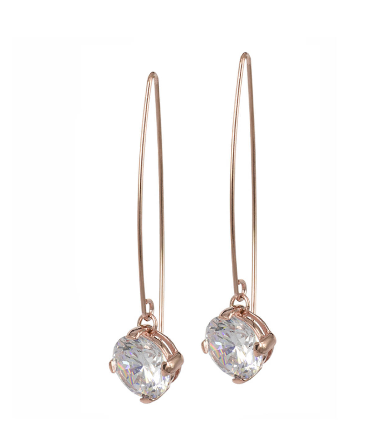 FRIDA Long Øredobber Rose/Krystall