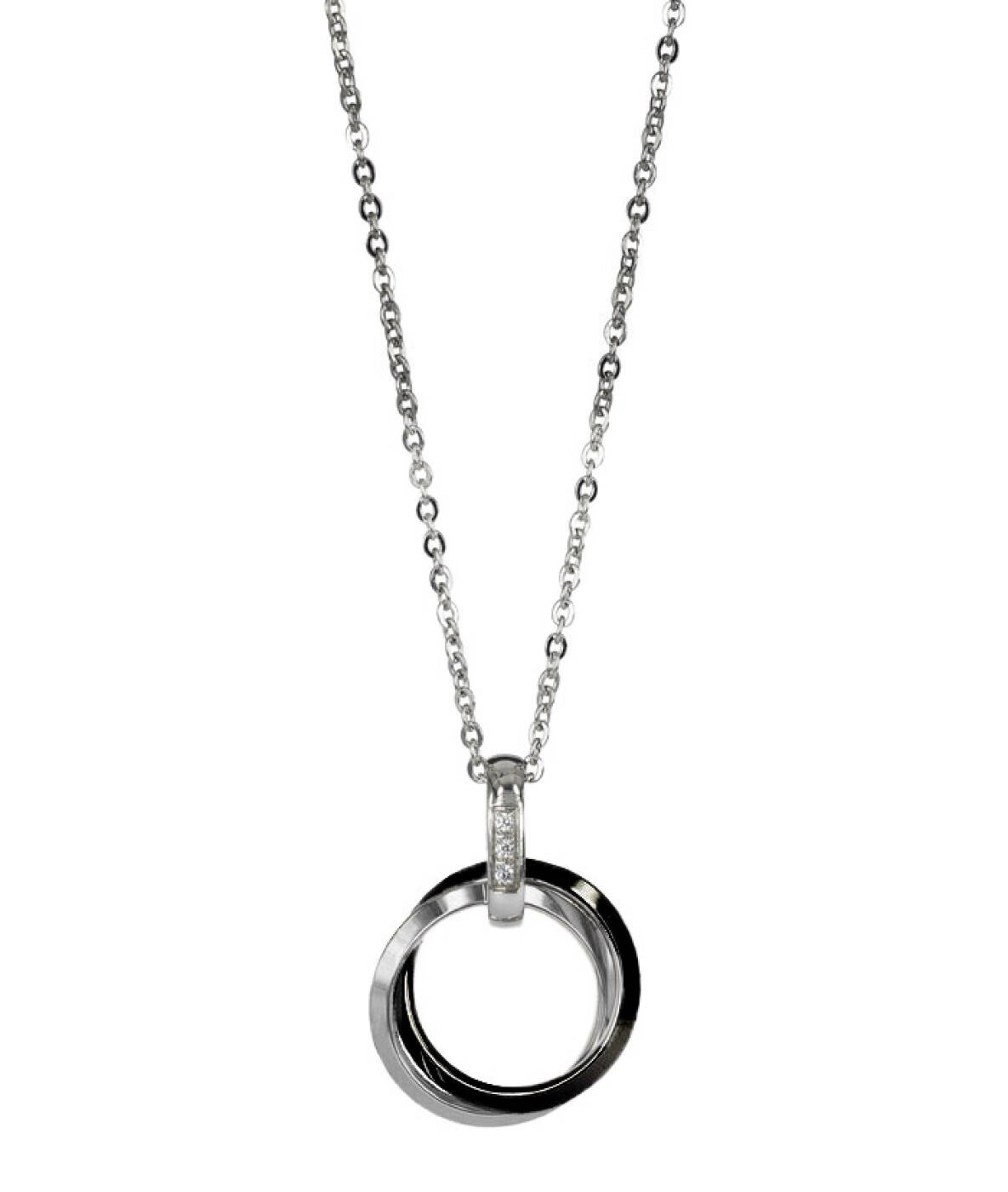 CAROLIN Long Halskjede Svart/Stål