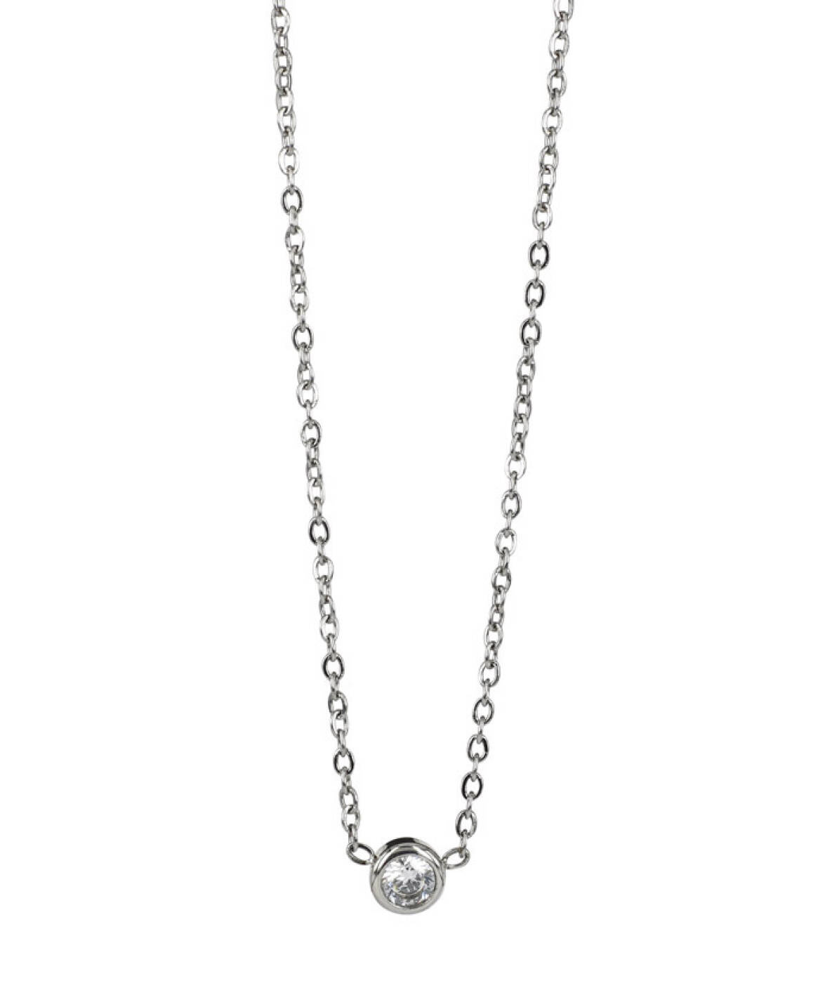LILLY 4 mm Halskjede Stål/Krystall