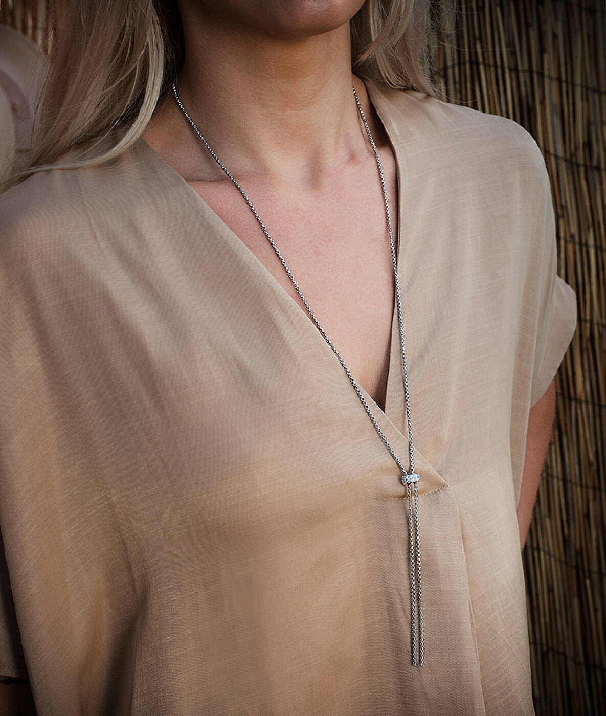 CLARISSA Long Halskjede Stål