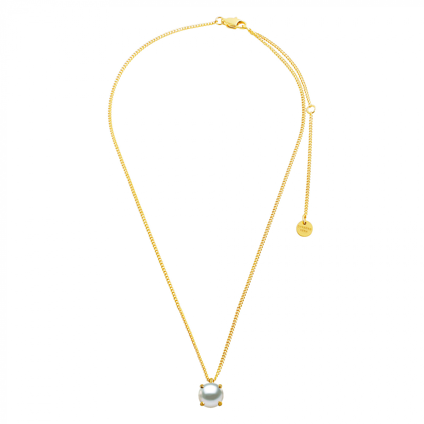 MANNY Gull WHITE PEARL Halskjede