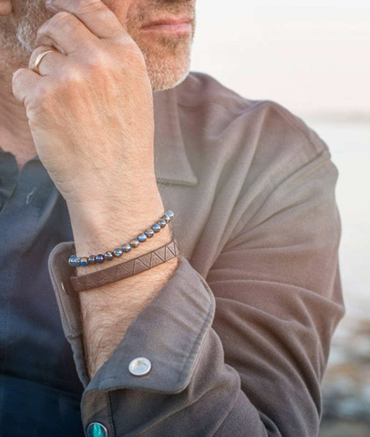 MORRIS (6 mm) Armbånd Sky