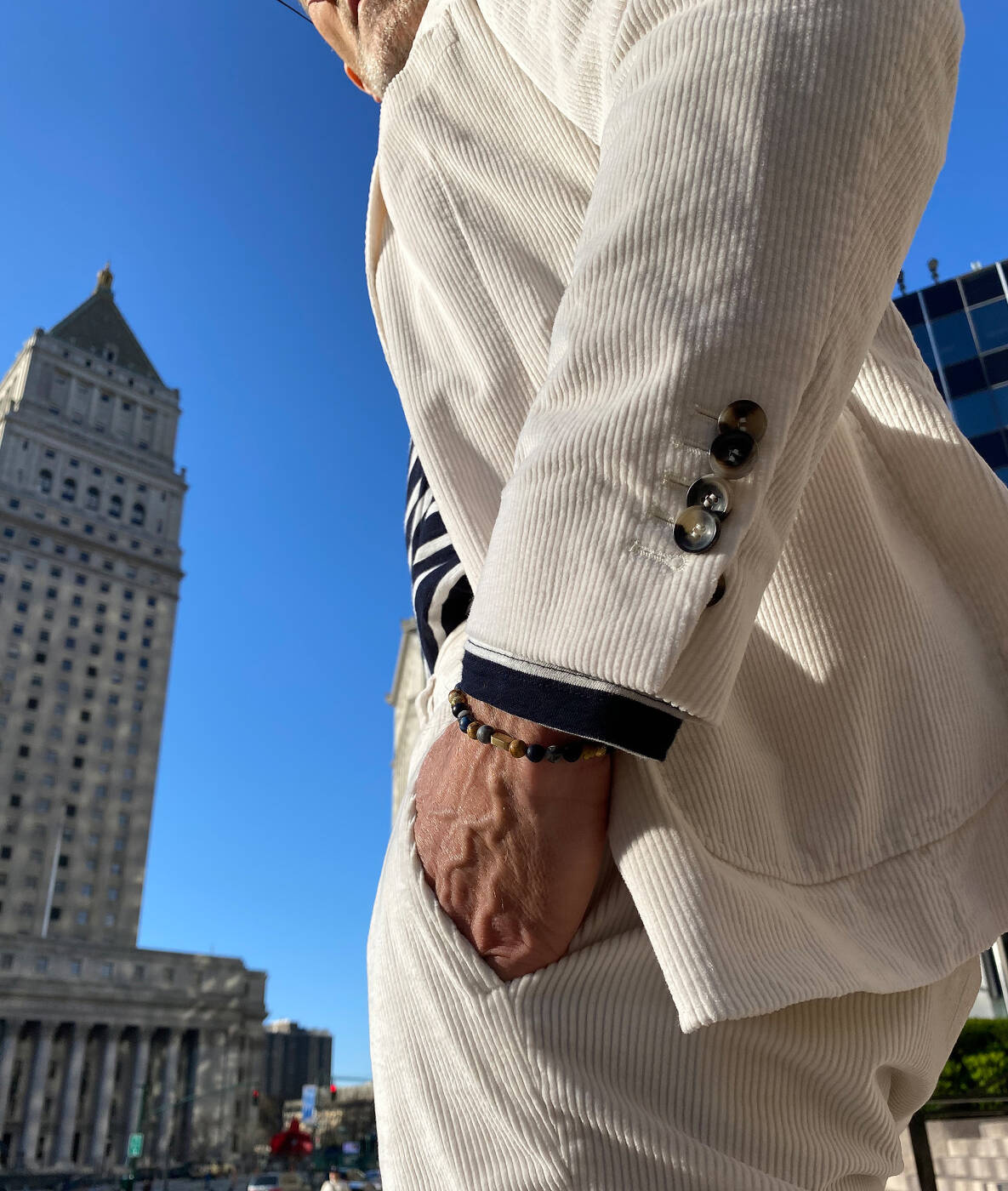 MIKE Armbånd Gull/Blå