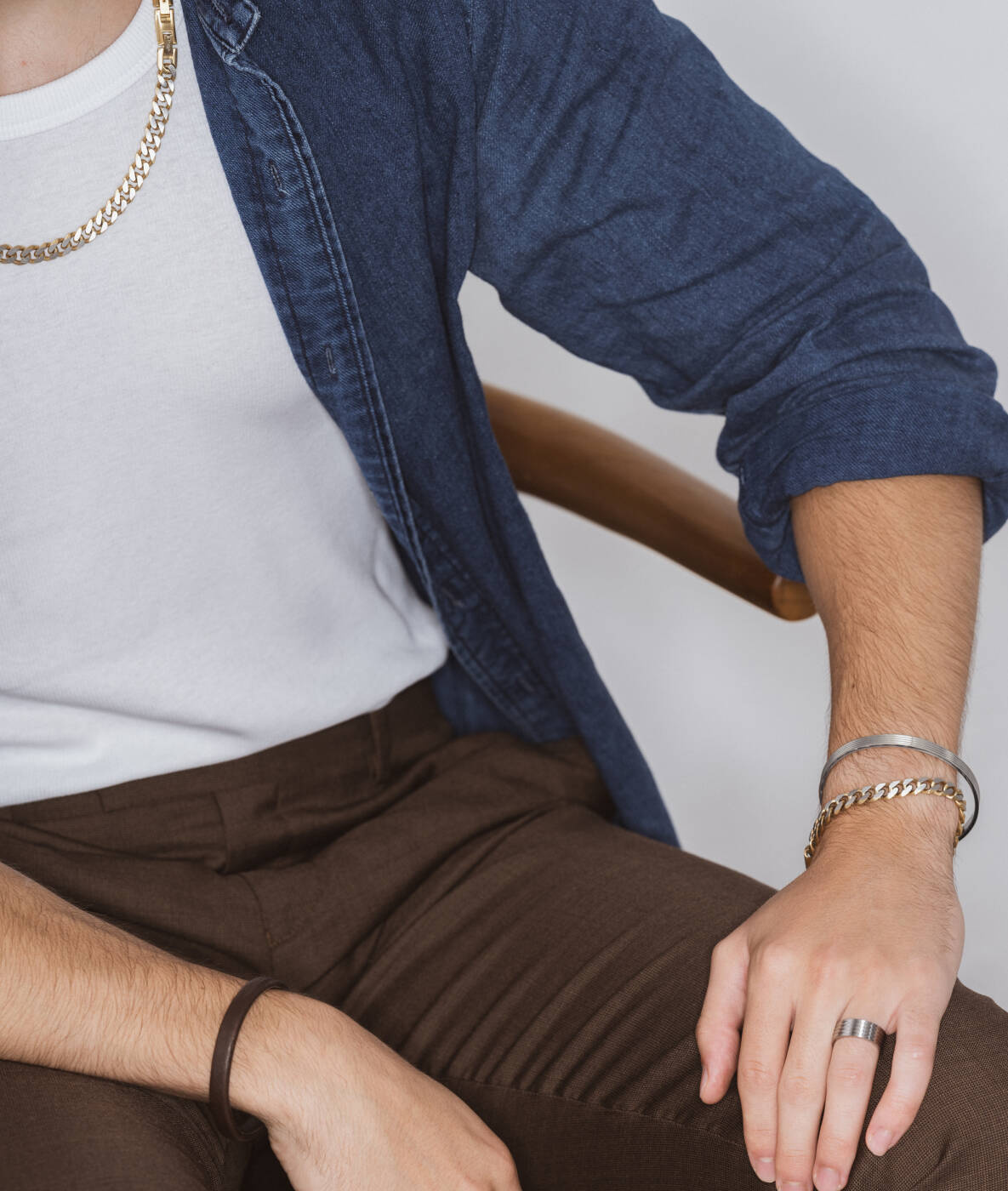 TEXAS Halskjede Stål/Gull