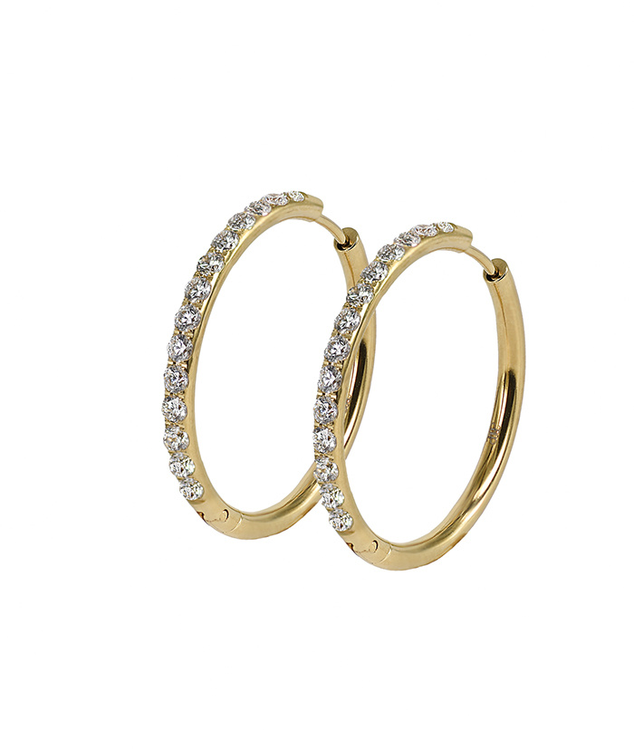 LUCY 30 mm Øreringer Gull 