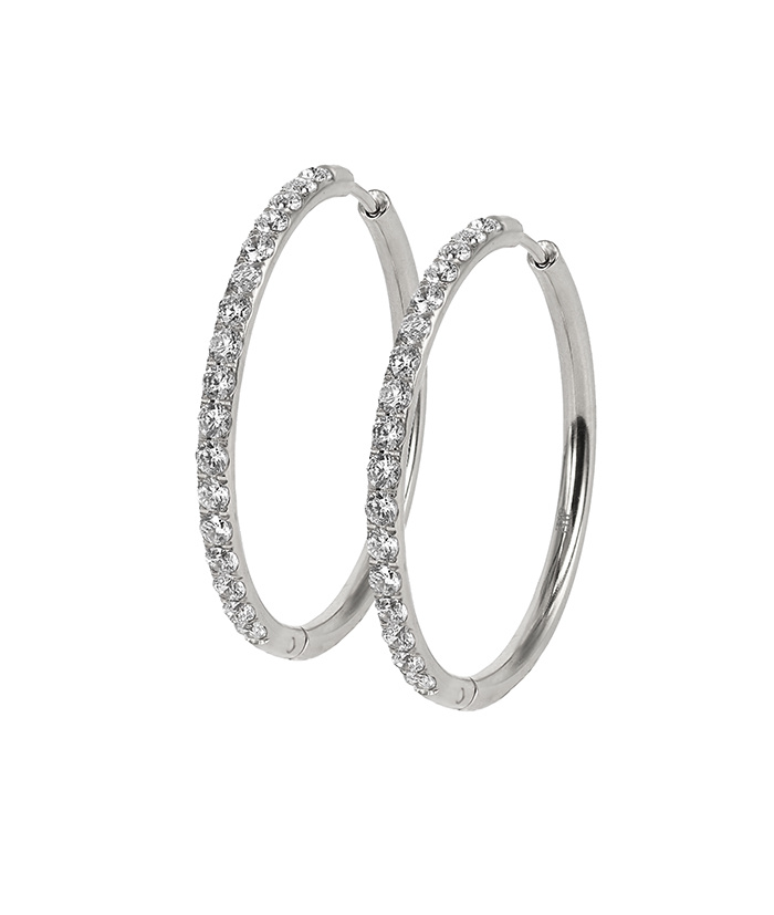 LUCY 35 mm Øreringer Stål