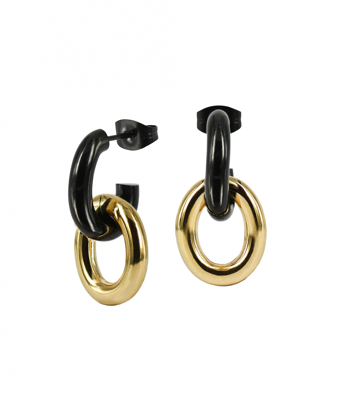 RUBY Øreringer Svart/Gull