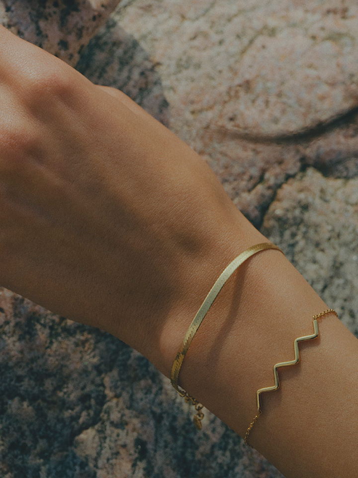 Sentiero Bracelet (S/M) - Goldplated Silver (One)