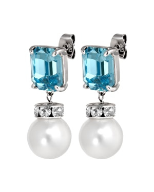 WALI SS AQUA - WHITE PEARL Earrings