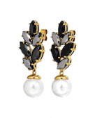 BALETE SG BLACK_WHITE PEARL EARRINGS GOLD BALETE SG BLACK_WHITE PEARL EARRINGS GOLD