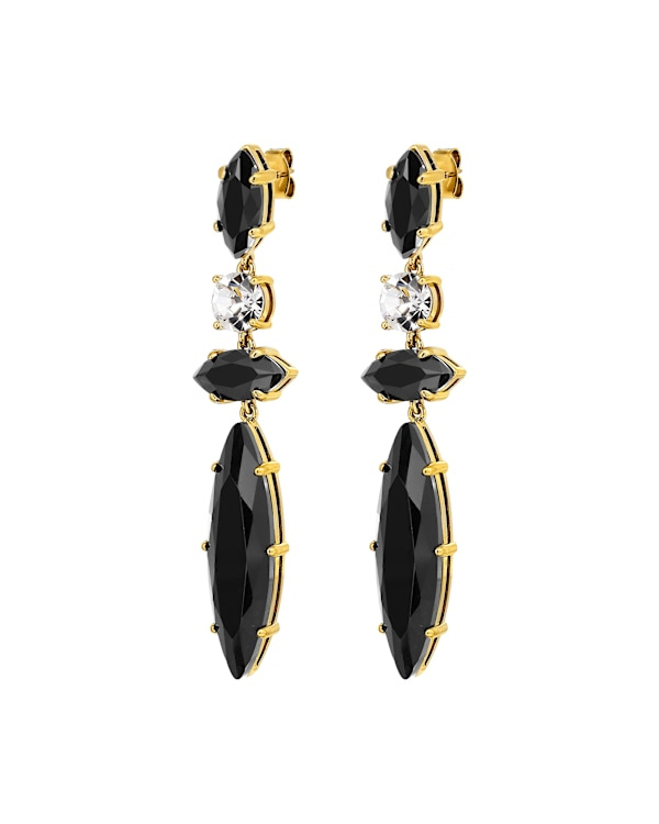 TENERE SG BLACK_CRYSTAL EARRINGS GOLD