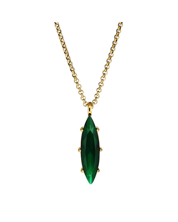 TAKESHI SG EMERALD GREEN NECKLACE GOLD