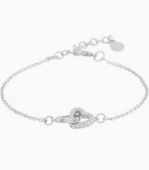 CONNECTED CHAIN Bracelet HEART SILVER CLEAR