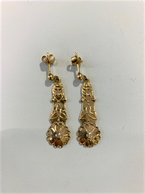 Uppland Øreringer blommor stort Gull