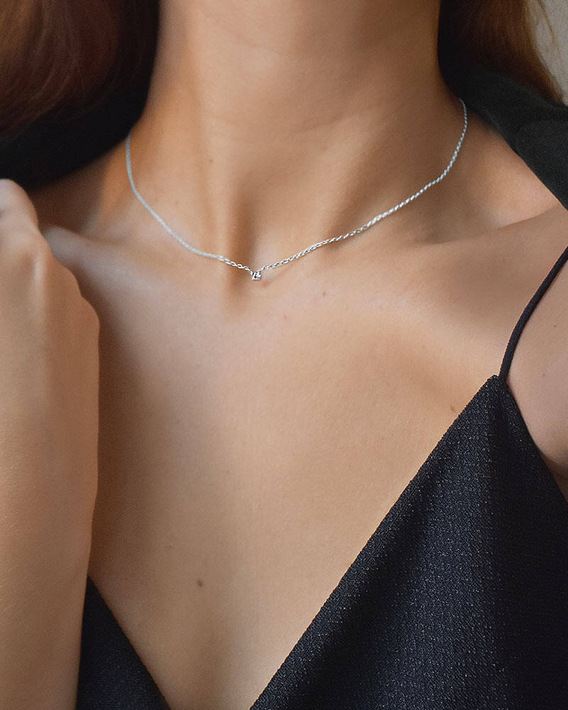 Diamond Sky drop Halskjede Sølv