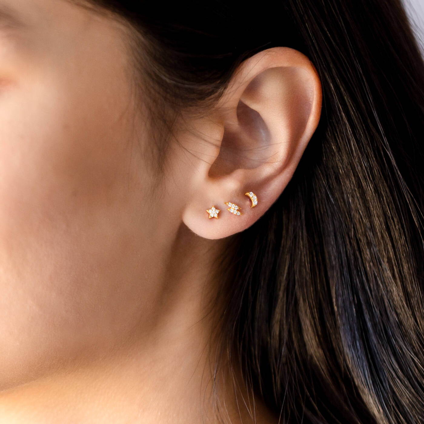 Mini Øreringer Collection Cosmos Gold