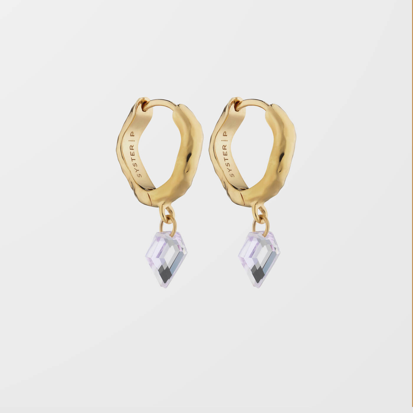 Diamona Amethyst Øreringer Gold