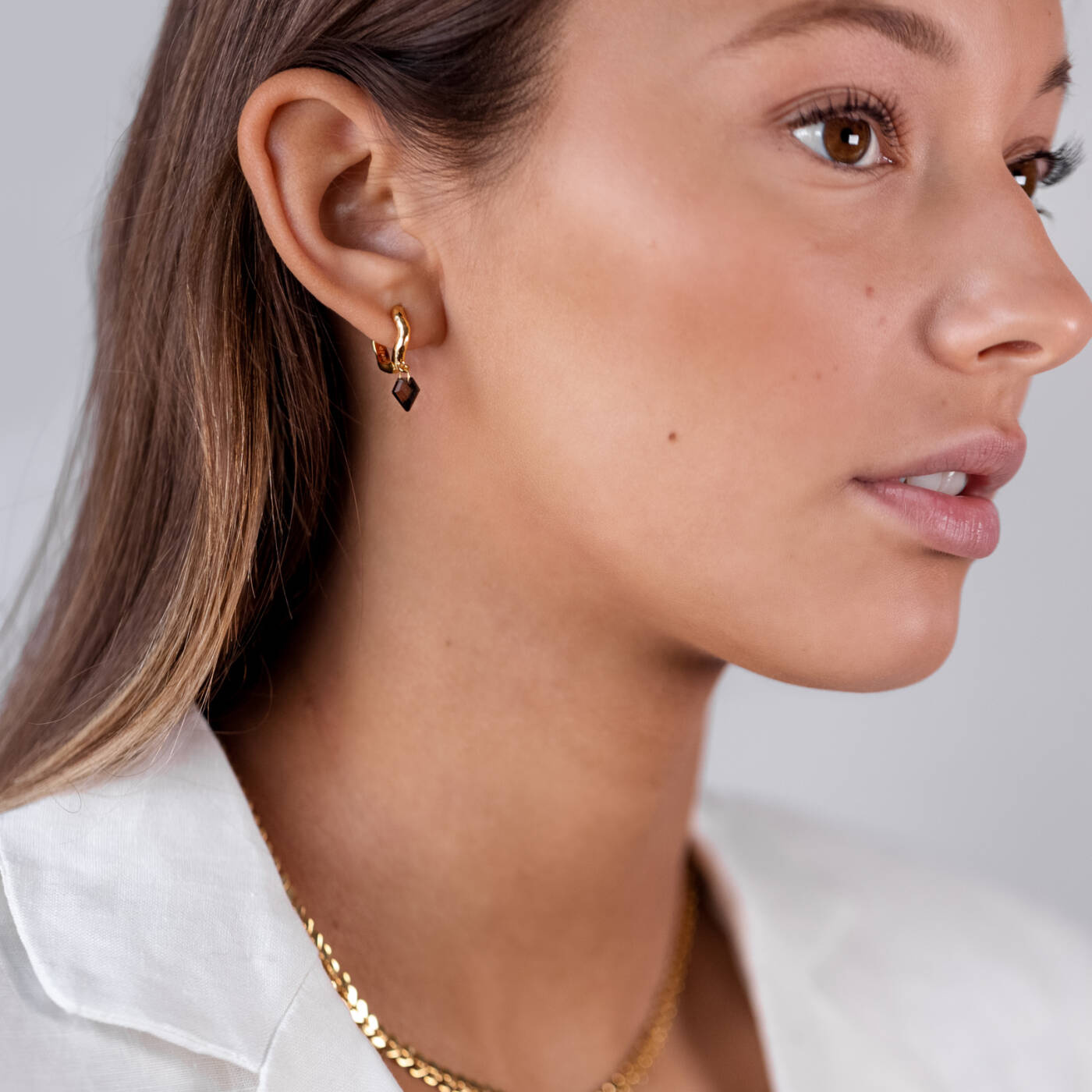 Diamona Smokey Øreringer Gold