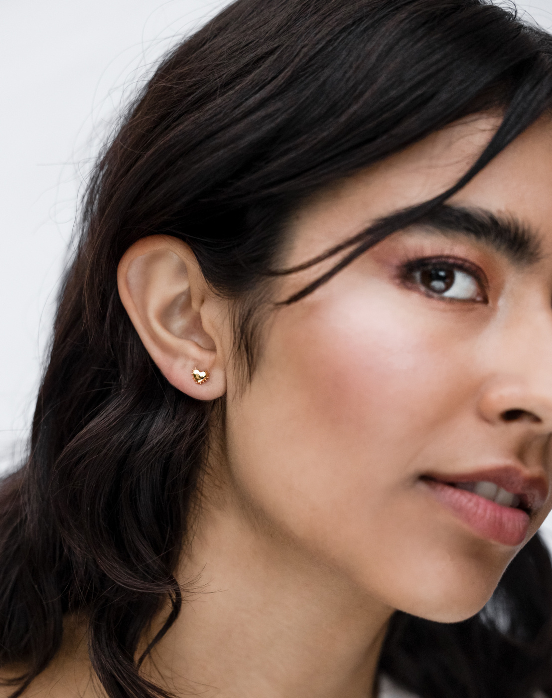 True Love Spike Heart Stud Earrings Gold