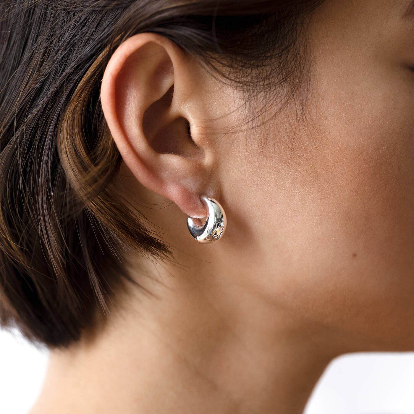 Bolded Little Sis Øreringer Sølv