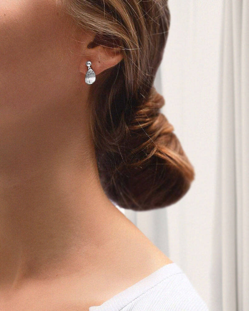 Leaf drop Øreringer Sølv