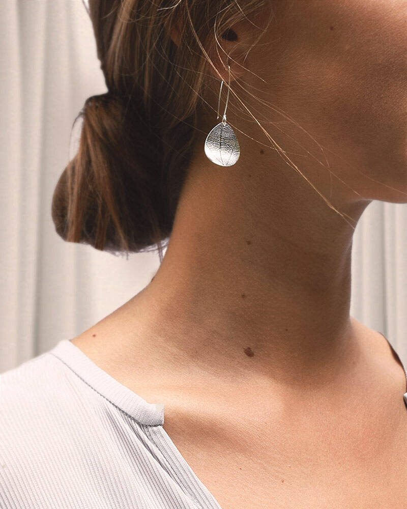Leaf small Øreringer Sølv