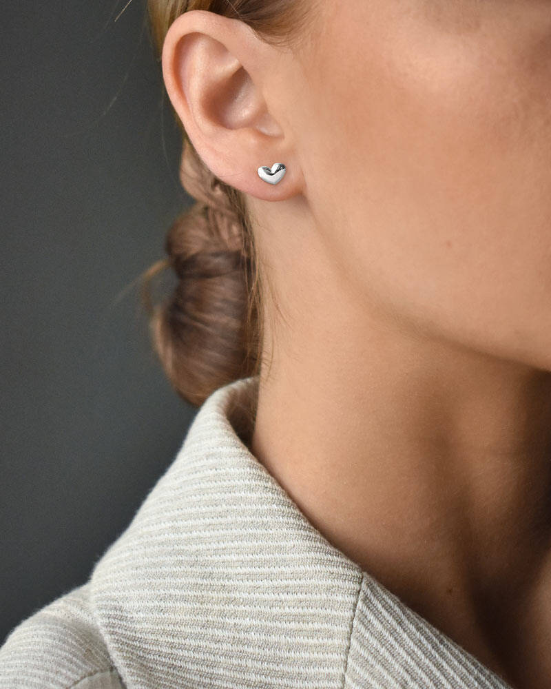 Loving heart medium Øreringer Sølv