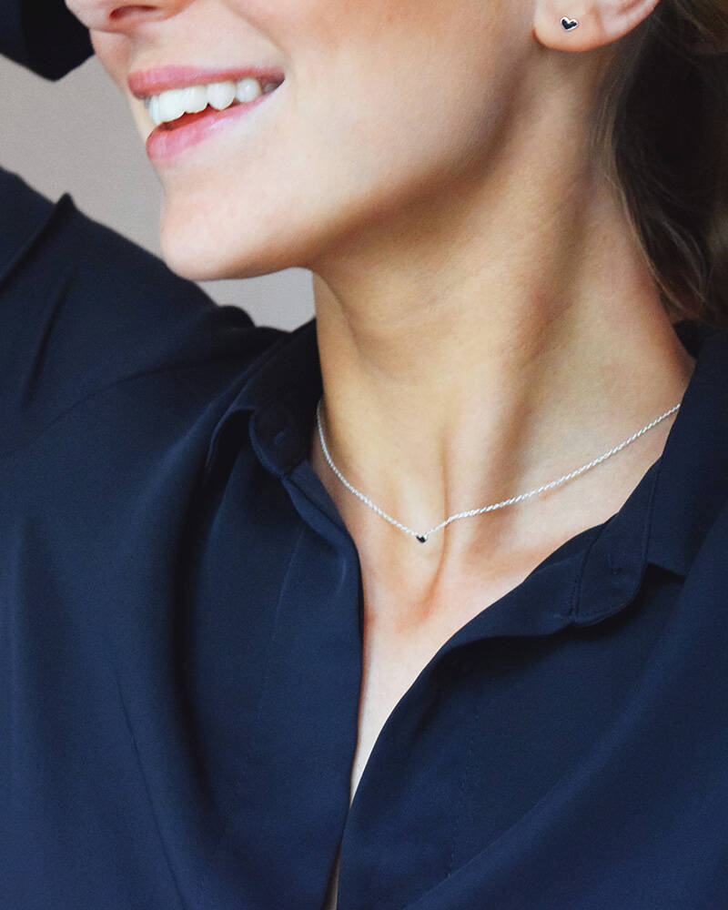 Loving Heart drop Halskjede Sølv