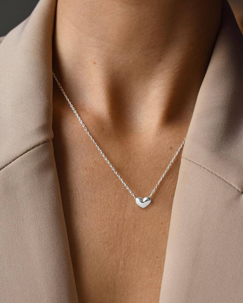 Loving heart medium single Halskjede Sølv
