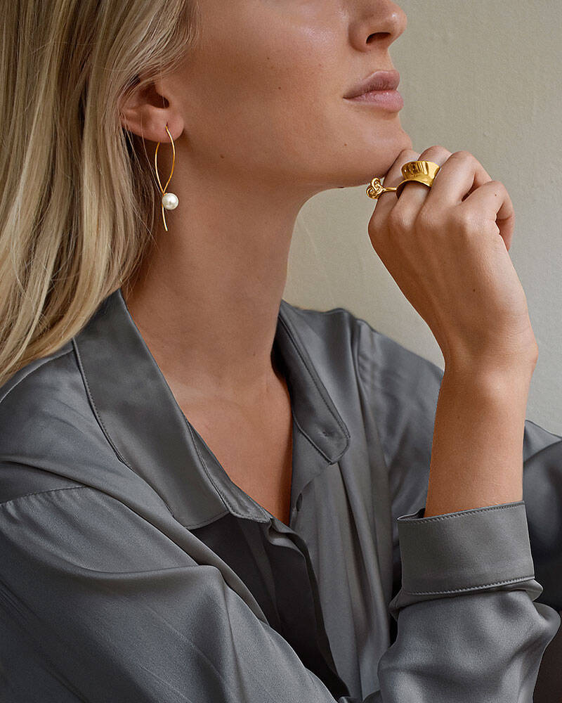 Le pearl Øreringer Gull