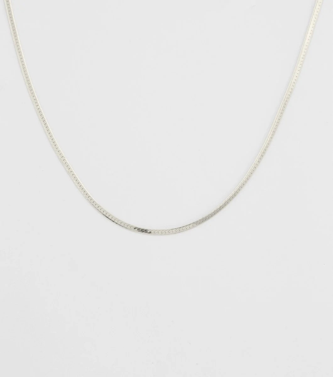 Herringbone Choker Halskjede Sølv