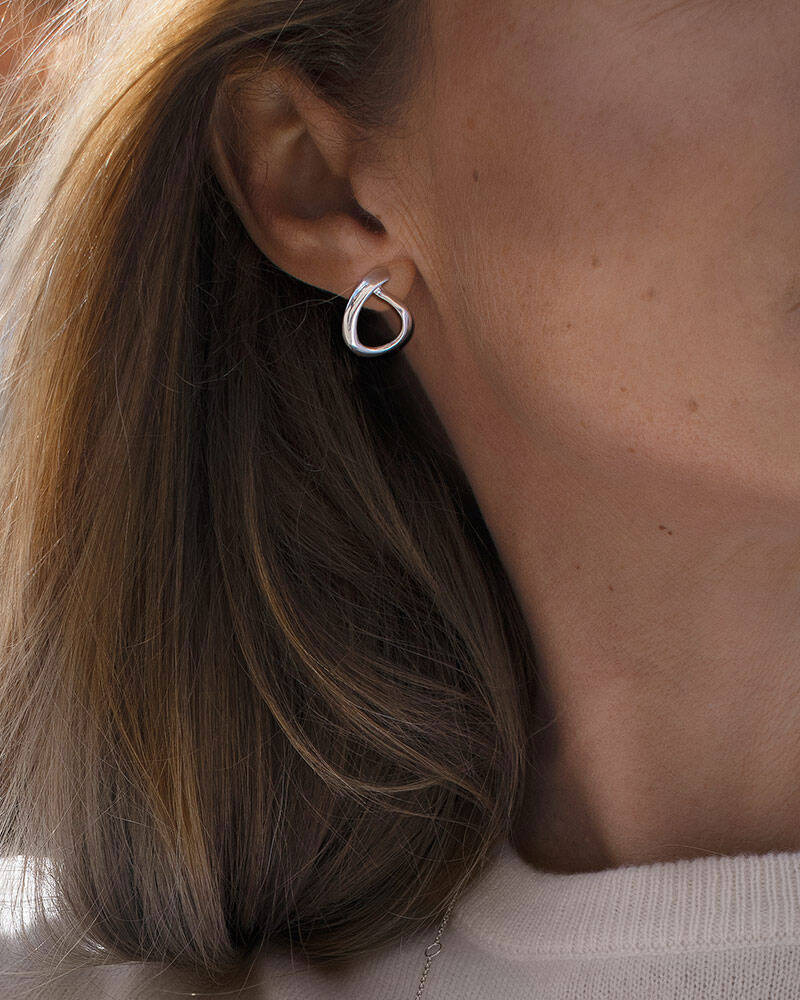 Ocean small Øreringer Sølv