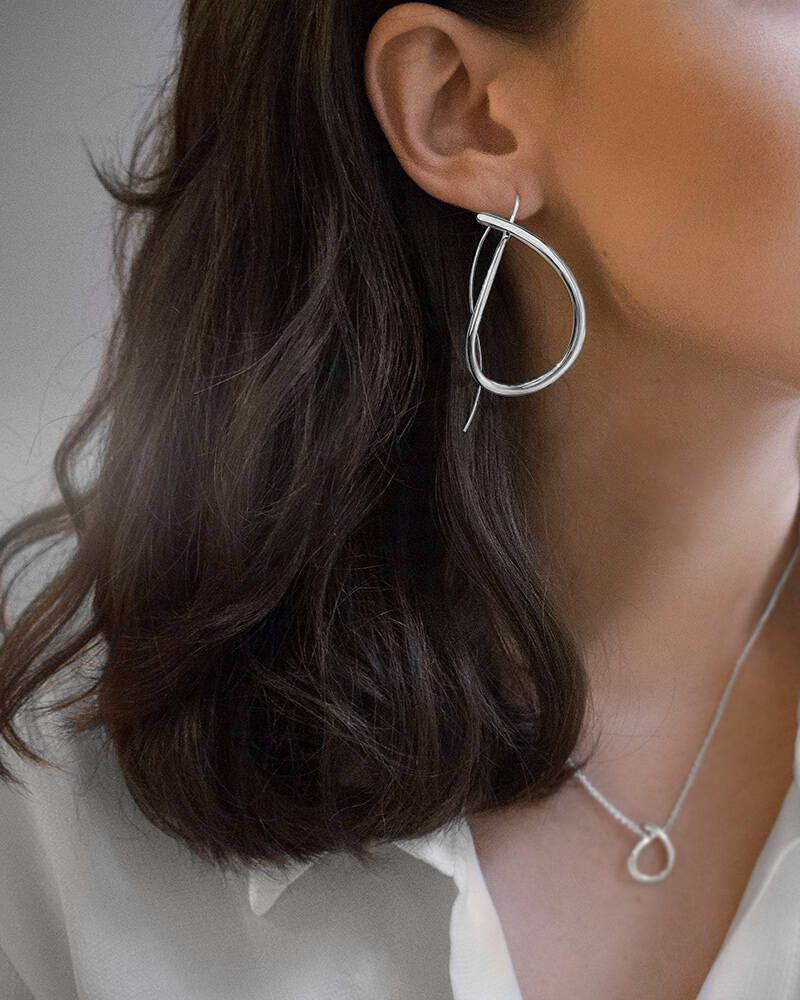 Ocean big Øreringer Sølv