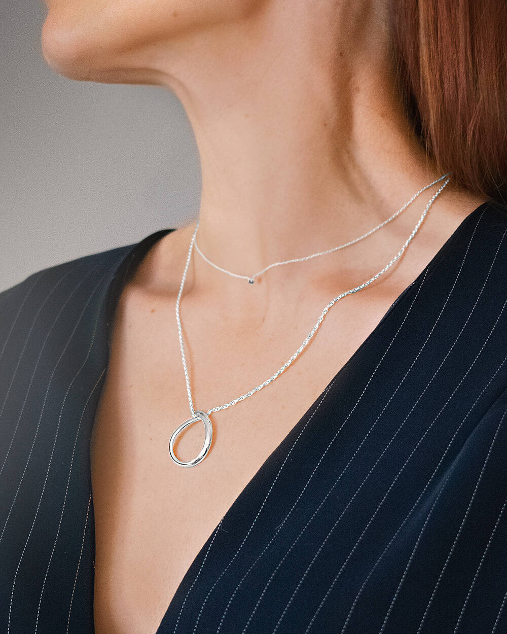 Ocean single Halskjede Sølv