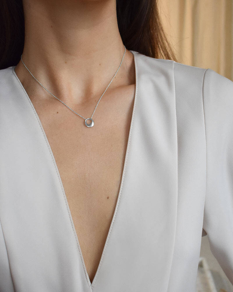 Orbit drop Halskjede Sølv