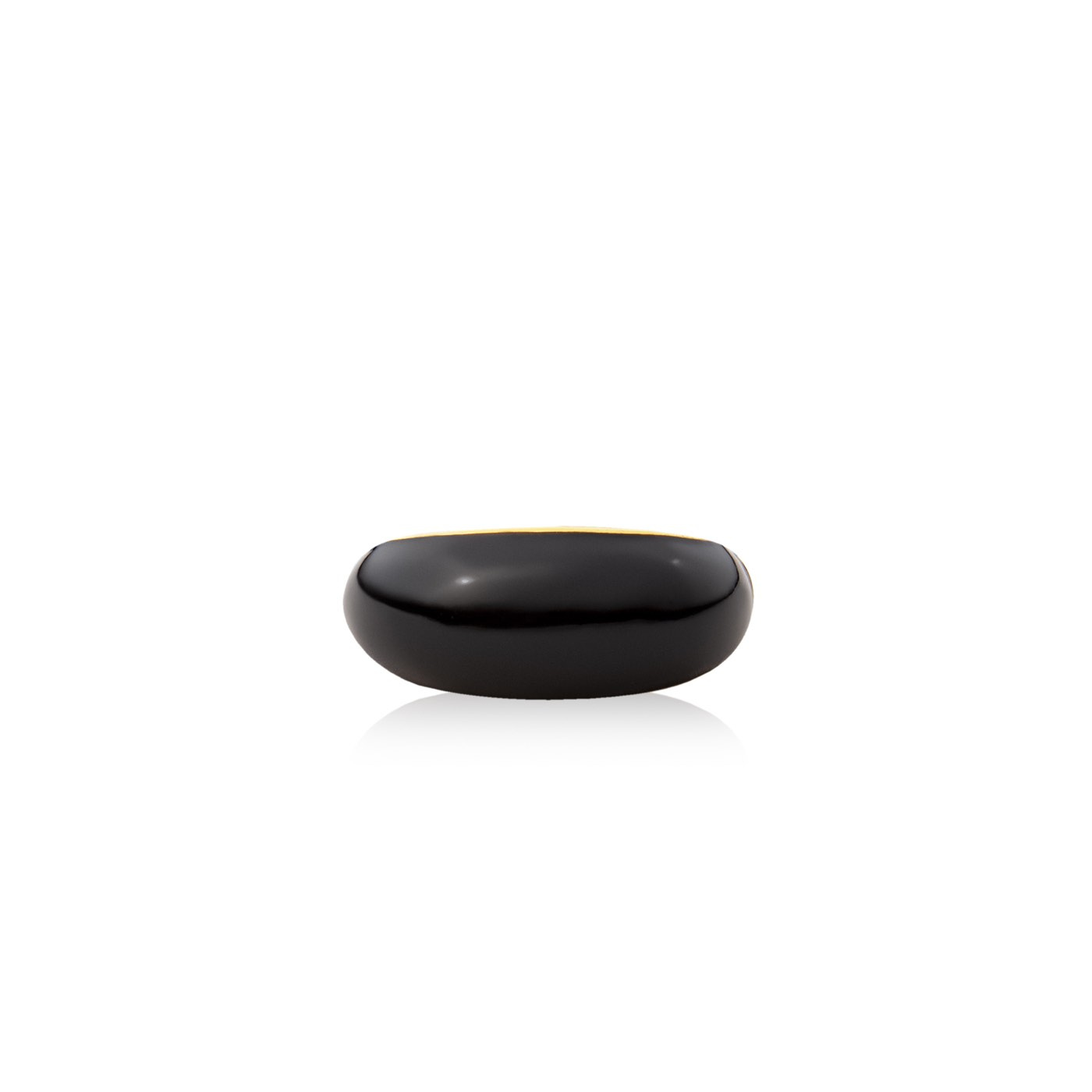 Enamel bold ring black (Gull)