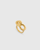 Bolded Hammered Links Ring Gold Bolded Hammered Links Ring Gold