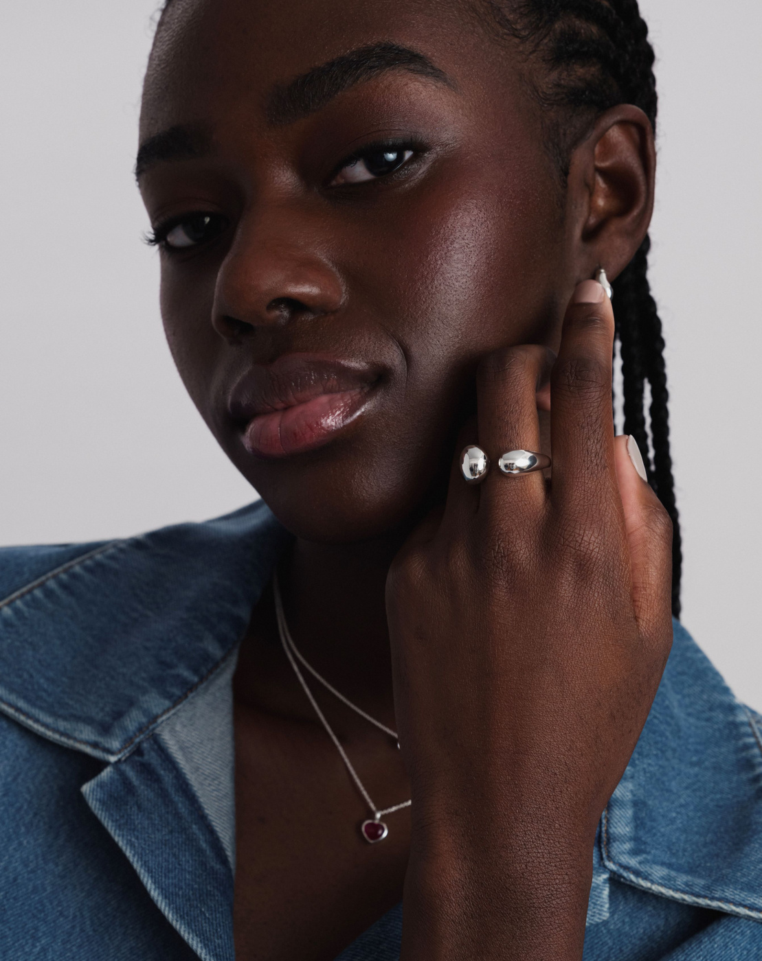 Bolded Drops Ring Silver