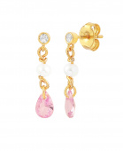 Pink Pearl Raindrop Earrings Gull