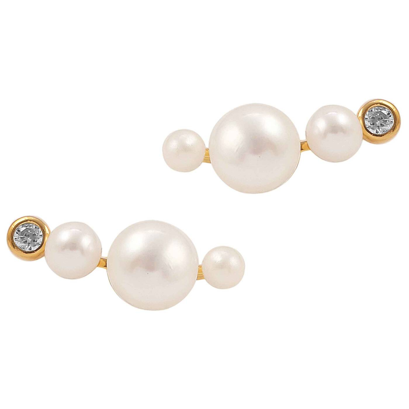 Agnes croissant Øredobber Gull