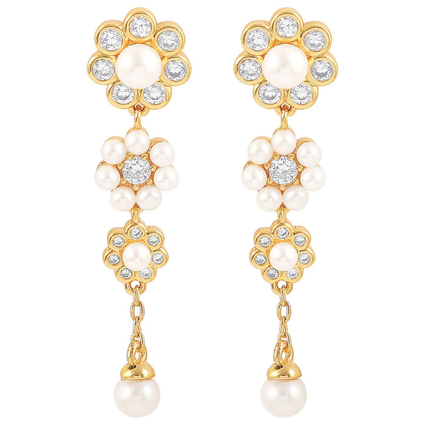 Aya tripple flower Øredobber Gull