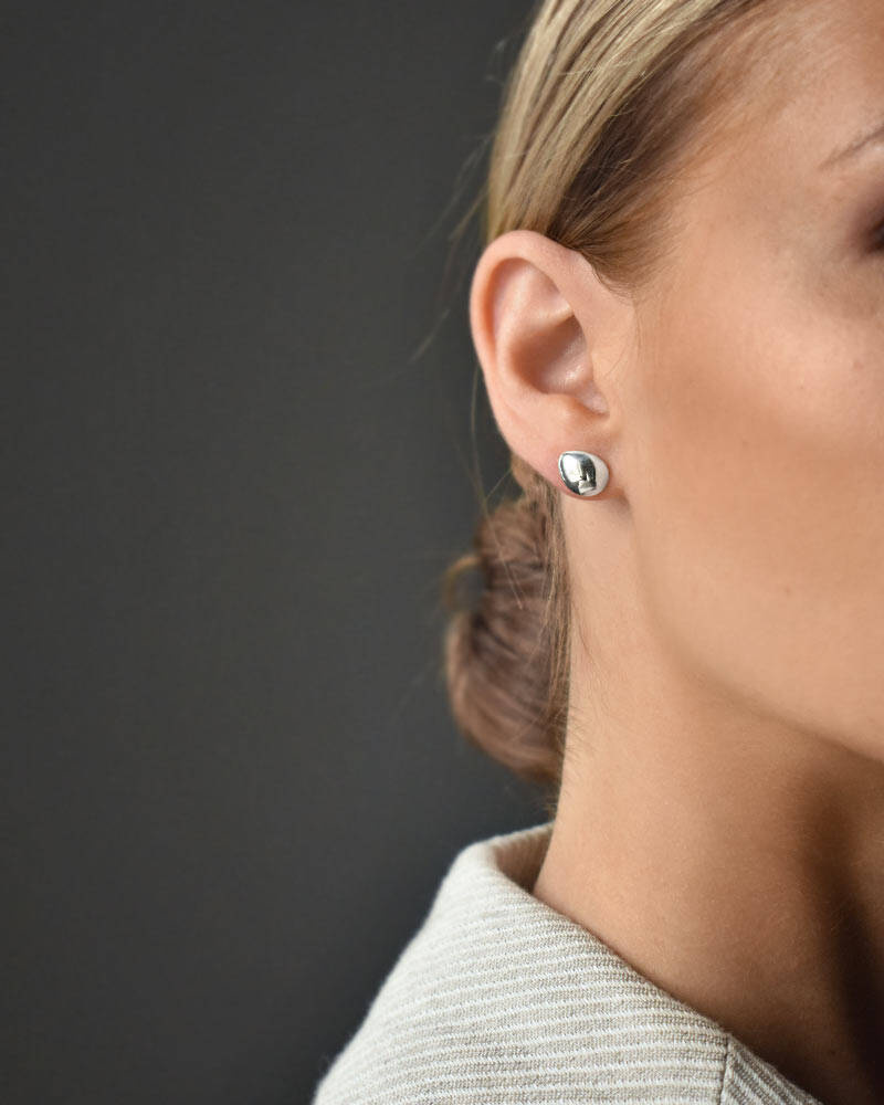 Stardust Øreringer polished Sølv