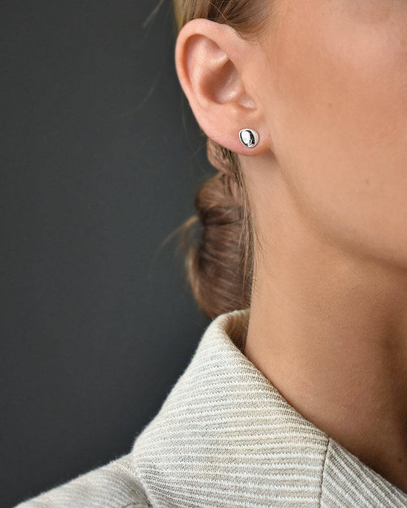 Stardust drop Øreringer polished Sølv