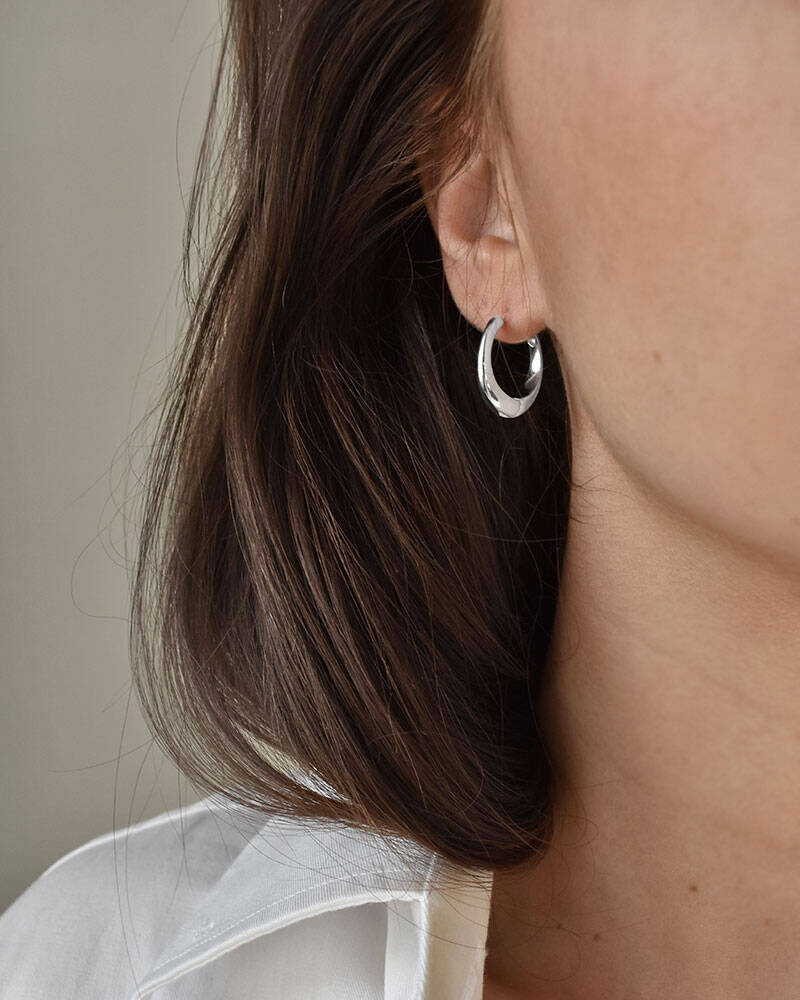 Stardust hoops polished Sølv