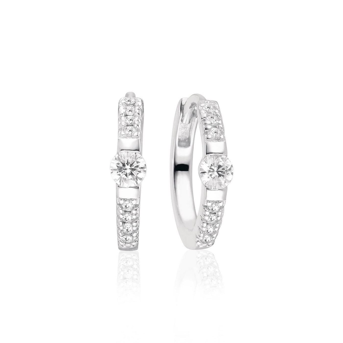 ELLERA UNO MEDIO EARring Hvite Zirkoner (Sølv)