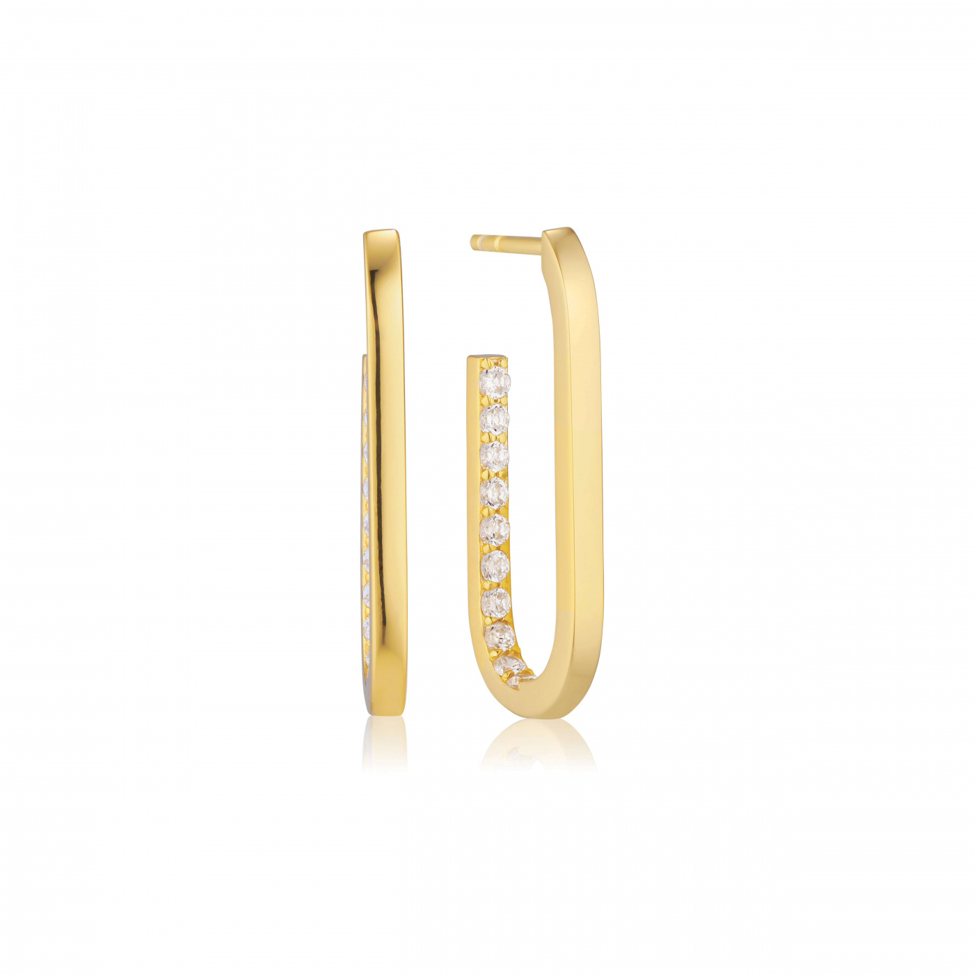 CAPIZZI MEDIO Øreringern Vita Zirkoner Gull