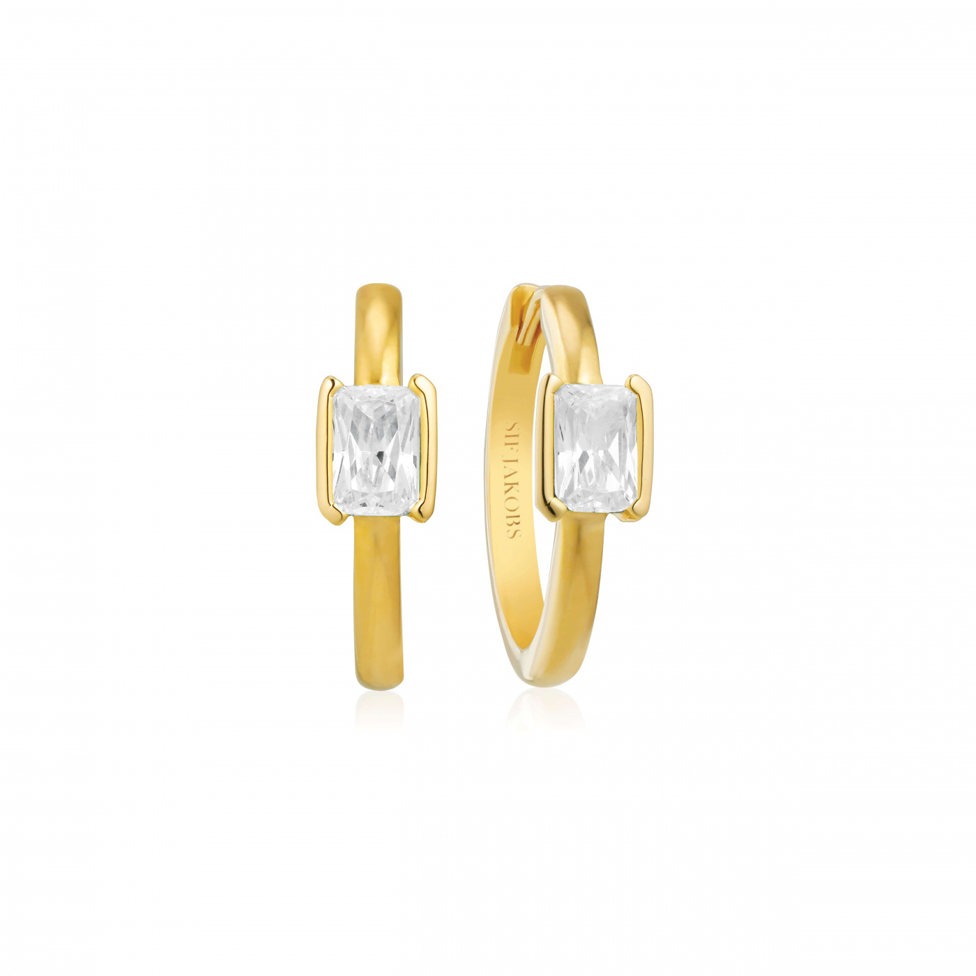 ROCCANOVA UNO Øreringern Vita Zirkoner Gull