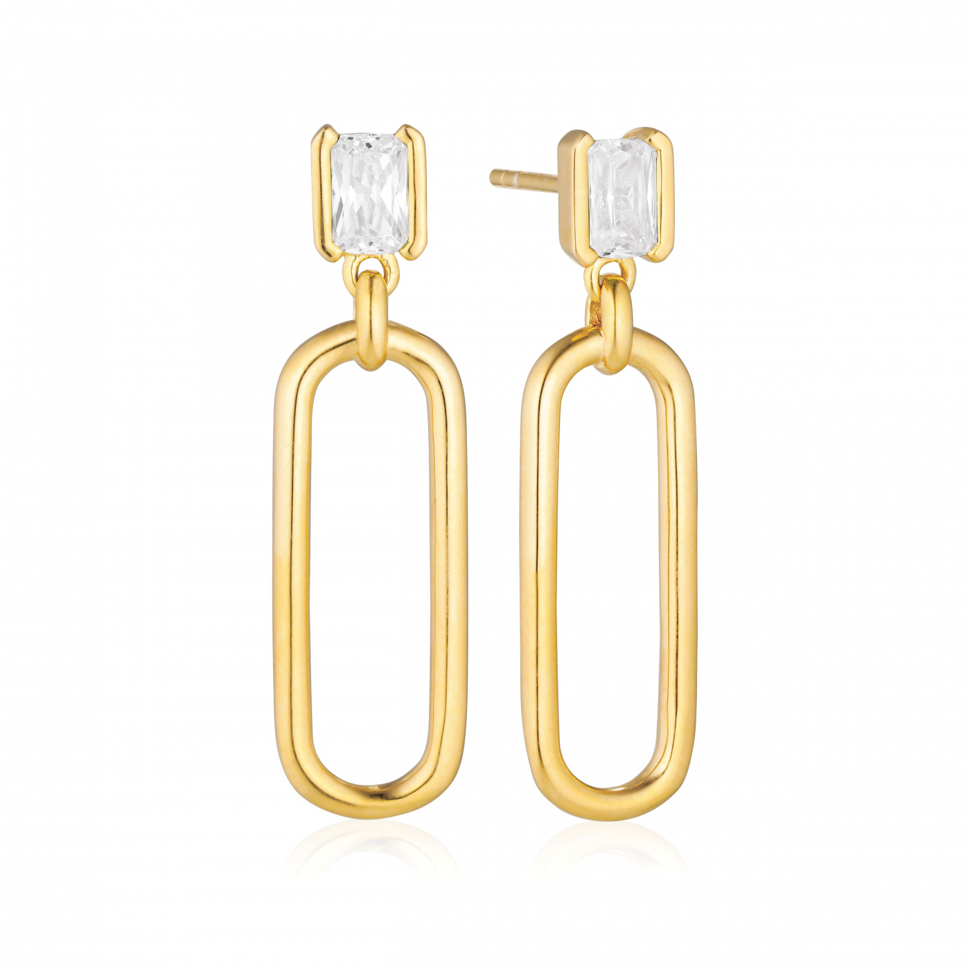 ROCCANOVA LUNGO Øreringern Vita Zirkoner Gull